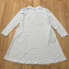 新品未使用★コムサイズム　ミント付け襟付き 長袖ワンピース140cm