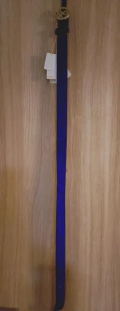 青色 ハラコ 豹柄ベルト 未使用タグ付き