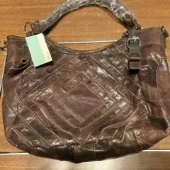 レディース牛革ショルダーバッグ　新品未使用　昭和レトロ