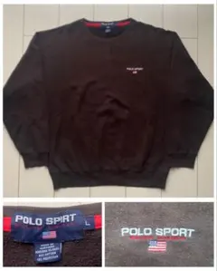 90s USA製 POLO SPORT ポロスポーツ スウェット ブラック XL