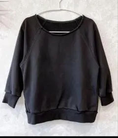 ティティベイト♡ラウンドネック七分袖スウェット♡ブラック