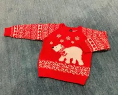 Marks and Spencer くまの赤いセーター