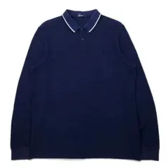 FRED PERRY 長袖 ポロシャツ XL ネイビー コットン 鹿の子