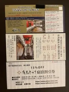 【最終値下】神戸電鉄 株主優待 有馬温泉 太閤の湯 優待券 割引券のサムネイル
