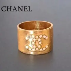 CHANEL ココマーク ラインストーン リング ゴールド - メルカリ