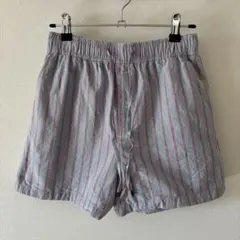 GU ストライププルオンショートパンツ 赤 青 ストライプ ショートパンツ