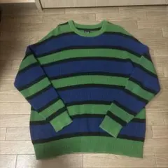 オールド ギャップ old gap ボーダーニット 青✖️緑