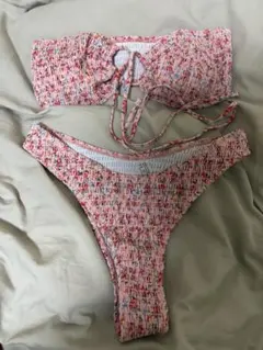 花柄バンドゥビキニ　ピンク