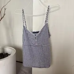 Braney mellille ギンガムチェック キャミソール ネイビー