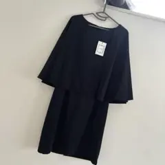新品 cui ying ケープ付きワンピース ブラックのサムネイル