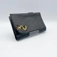 【Calvin Klein（カルバンクライン）】美品二つ折り財布本革黒龍金のサムネイル