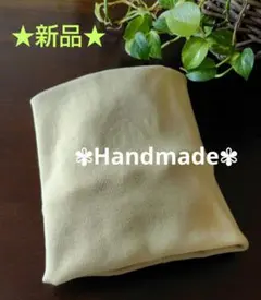 新品【ネックウォーマー】綿100%　リブ編み厚手ニット　ハンドメイド　ベージュ系