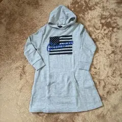 LOVETOXIC フード付きトレーナーワンピースM 国旗柄