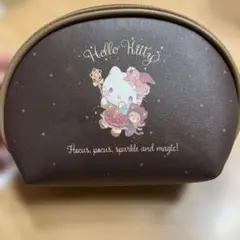 新品タグ付き　 Hello Kitty 星柄ポーチ ブラウン