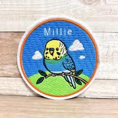 オリジナルワッペン セキセイインコ オリジナルデザイン 刺繍ワッペン
