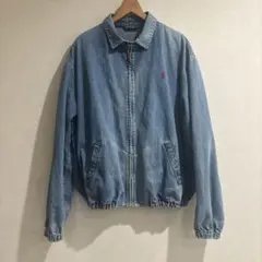 80s ポロバイラルフローレン デニム スイングトップ USA製 L