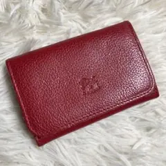 IL BISONTE 名刺入れ カードケース レッド レザー