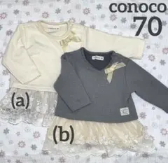 バースデイ conoco 長袖チュニック 双子コーデ 70