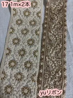 新入荷/インド刺繍リボン/1m×2本/送料込❣️⑰