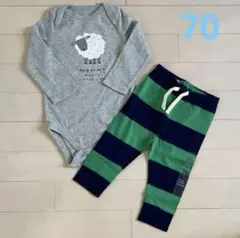 【新品】70cm babyGap ロンパース&パンツセット　ボーダー
