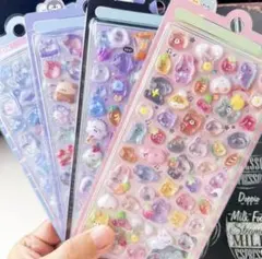 ボンボンドロップシール　かわいいキャラクターシール 4枚セット