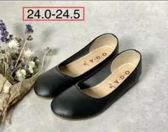 ★新品 24.0~24.5日本製 幅広 外反母趾 痛くないパンプス 送料込　黒L