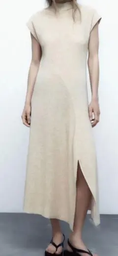 値下げ！ZARA ハイネック ラメニットワンピース