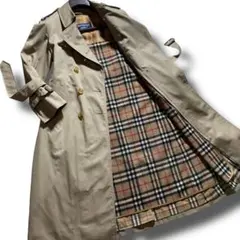 未使用級✨バーバリー トレンチコート ロング丈 タマムシ ノバチェック 白タグ 希少L 美品】バーバリー トレンチコート タマムシ ロング丈