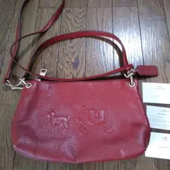 極美品 COACH 2wayバッグ レザー 斜め掛け レッド系 f214 2026年最新】コーチ2WAYバッグレッドの人気アイテム - メルカリ