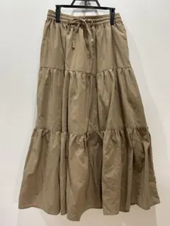 ベージュ フレアスカート Lサイズ
