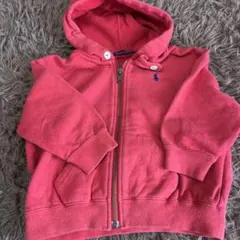 Ralph Lauren 赤 ジッパー付きフードパーカー 80