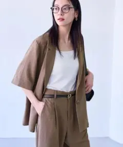 美品　VIS 【美easy】ハーフスリーブジャケット/セットアップ対応・洗えるのサムネイル