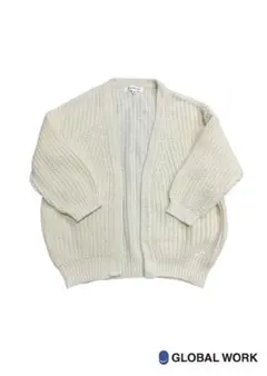 GLOBAL WORKニットカーディガン100〜110cmMサイズ　オフホワイト