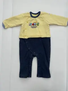 ミキハウス トレイン刺繍 ロンパース 80 ホットビスケッツ