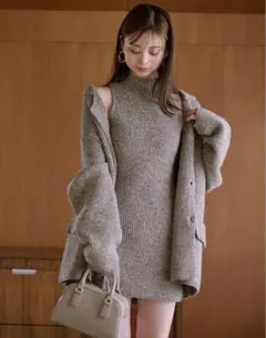 snidel ニットジャケット•ミニニットワンピースSET