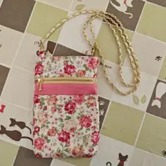 ハンドメイド　花柄 ショルダーバッグ サコッシュ　NO.1