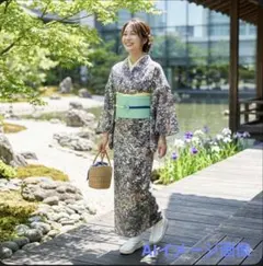 単衣の小紋（更紗調・植物柄）のサムネイル