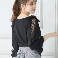 INGNI　肩リボン袖割れトップス