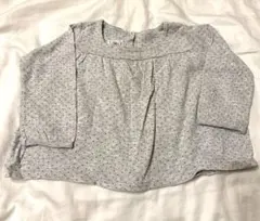 プチバトー　グレー ドット柄 長袖Tシャツ