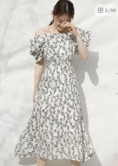 snidel 2wayデザインプリントワンピース