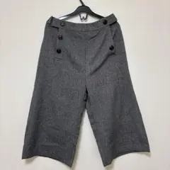 グレー ワイド　パンツ ボタン付き　マタニティ