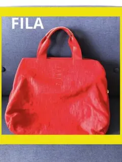 【FILA】 フィラ トート ハンドバッグ 赤　大容量　軽量