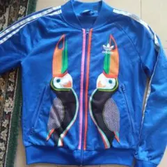 adidas トラックジャケット ブルー トゥーカン柄のサムネイル