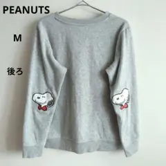 ◇PEANUTS スウェット トレーナー プリント コットン混 M グレー 長袖