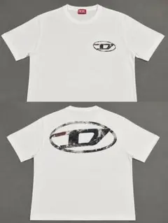DIESEL Dロゴ Tシャツ ホワイト　Lのサムネイル