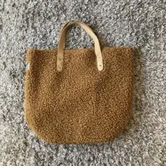 polka polka ボアトートバッグ ブラウン