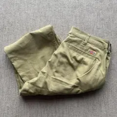 【良品】Dickies ディッキーズ カーゴパンツ 30 ベージュ 刺繍ロゴ