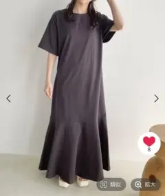 【美品】LOWRYSFARM バックオープンフレアワンピース