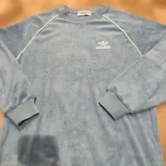 アディダス デサント製　パイル地 スウェット　ロゴ刺繍