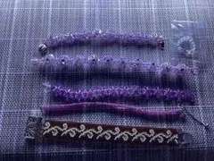 紫色ビーズブレスレット5点セット